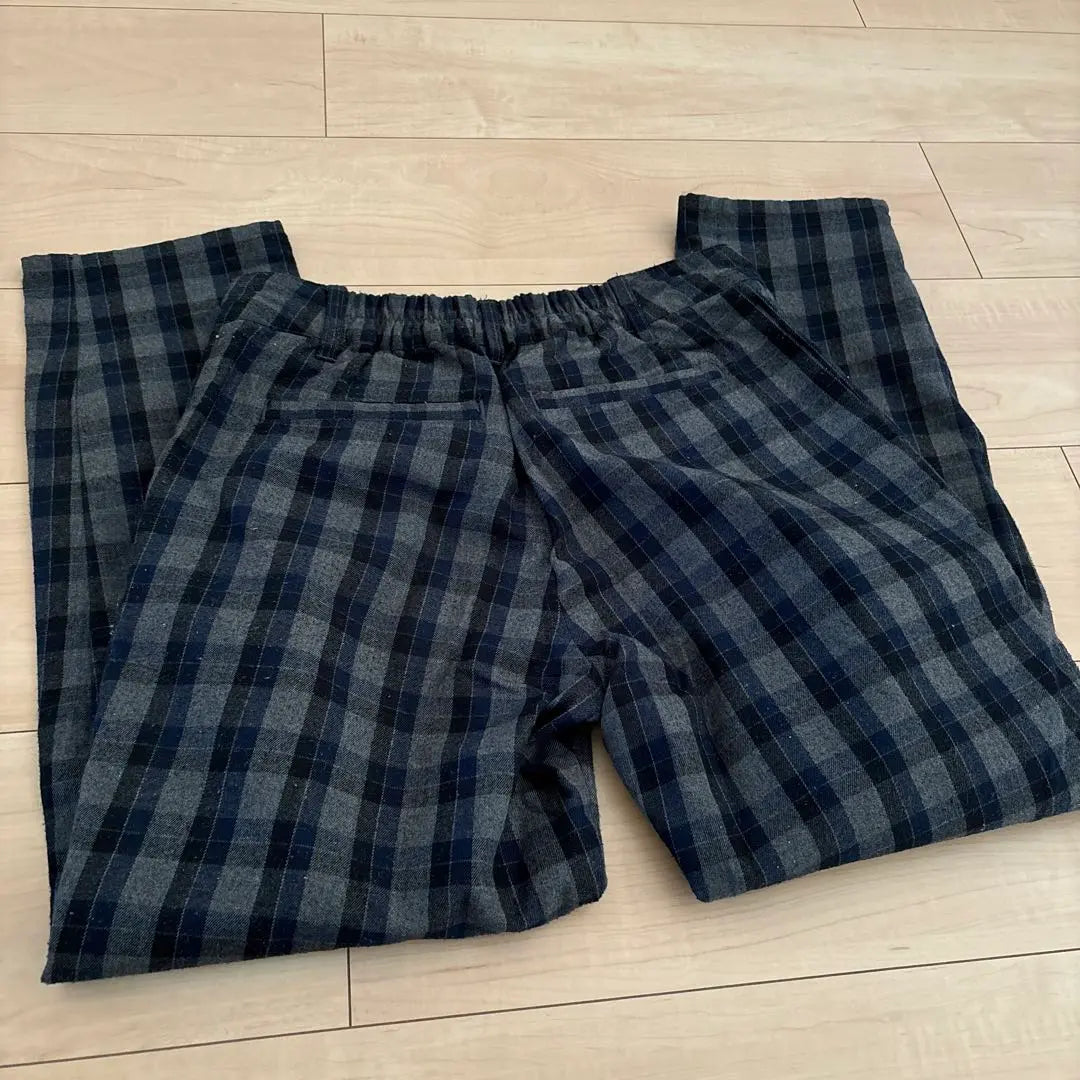 Women's Pants Cropped Length Ankle Length Short Checkered Blue