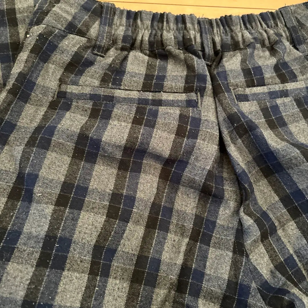 Women's Pants Cropped Length Ankle Length Short Checkered Blue