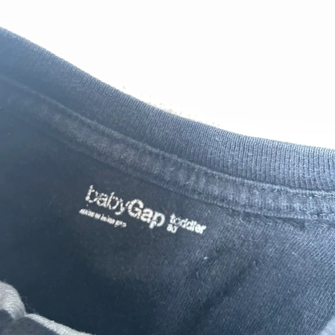 BabyGAP Gap Camiseta larga con bordado de oso y borde 80