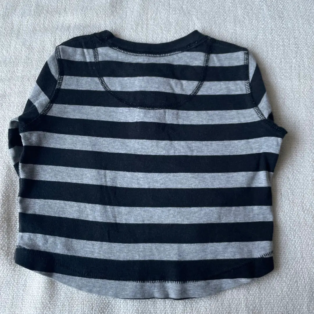 BabyGAP Gap Camiseta larga con bordado de oso y borde 80