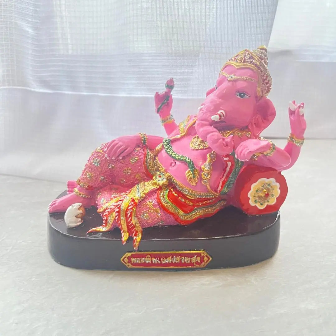 Figura de producto limitado de objeto tailandés Pink Ganesha Pink Gannie Thai | ピンクガネーシャ ピンクガネーシア タイ オブジェ 縁起物 像 限定品 置物