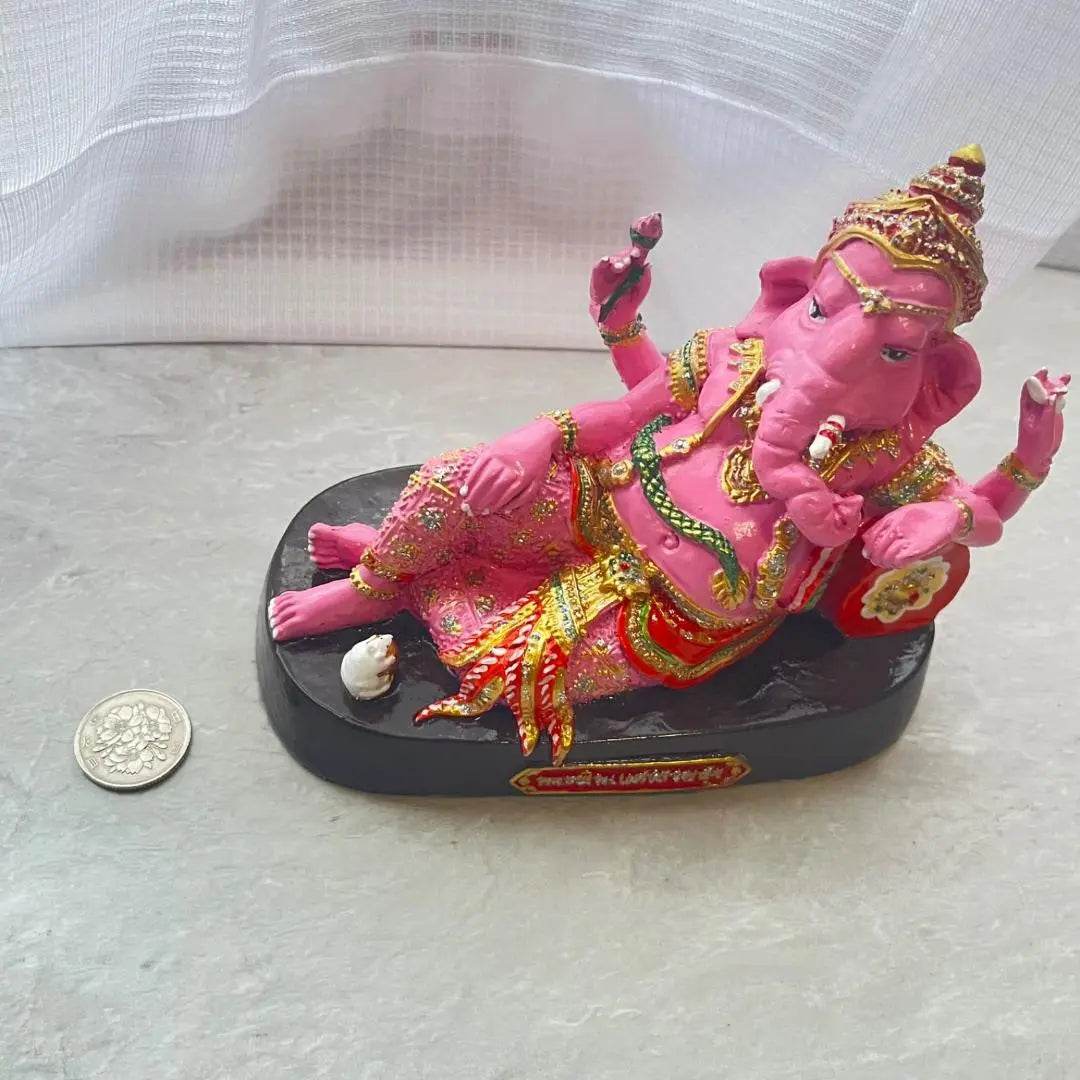 Figura de producto limitado de objeto tailandés Pink Ganesha Pink Gannie Thai | ピンクガネーシャ ピンクガネーシア タイ オブジェ 縁起物 像 限定品 置物