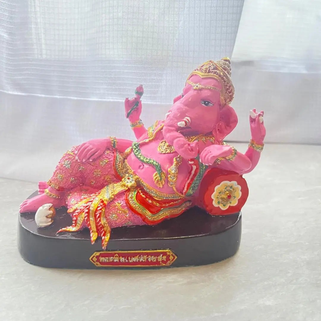 Figura de producto limitado de objeto tailandés Pink Ganesha Pink Gannie Thai | ピンクガネーシャ ピンクガネーシア タイ オブジェ 縁起物 像 限定品 置物