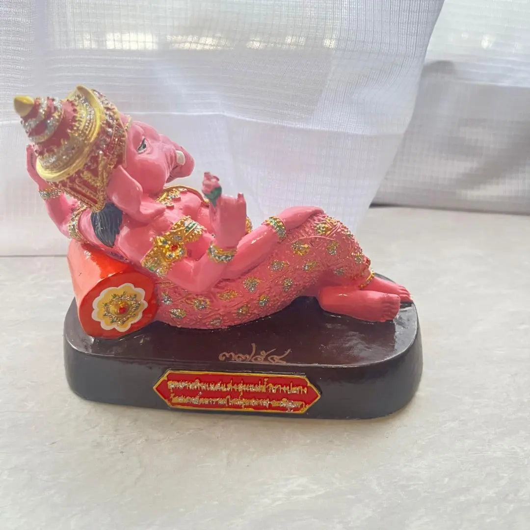 Figura de producto limitado de objeto tailandés Pink Ganesha Pink Gannie Thai | ピンクガネーシャ ピンクガネーシア タイ オブジェ 縁起物 像 限定品 置物