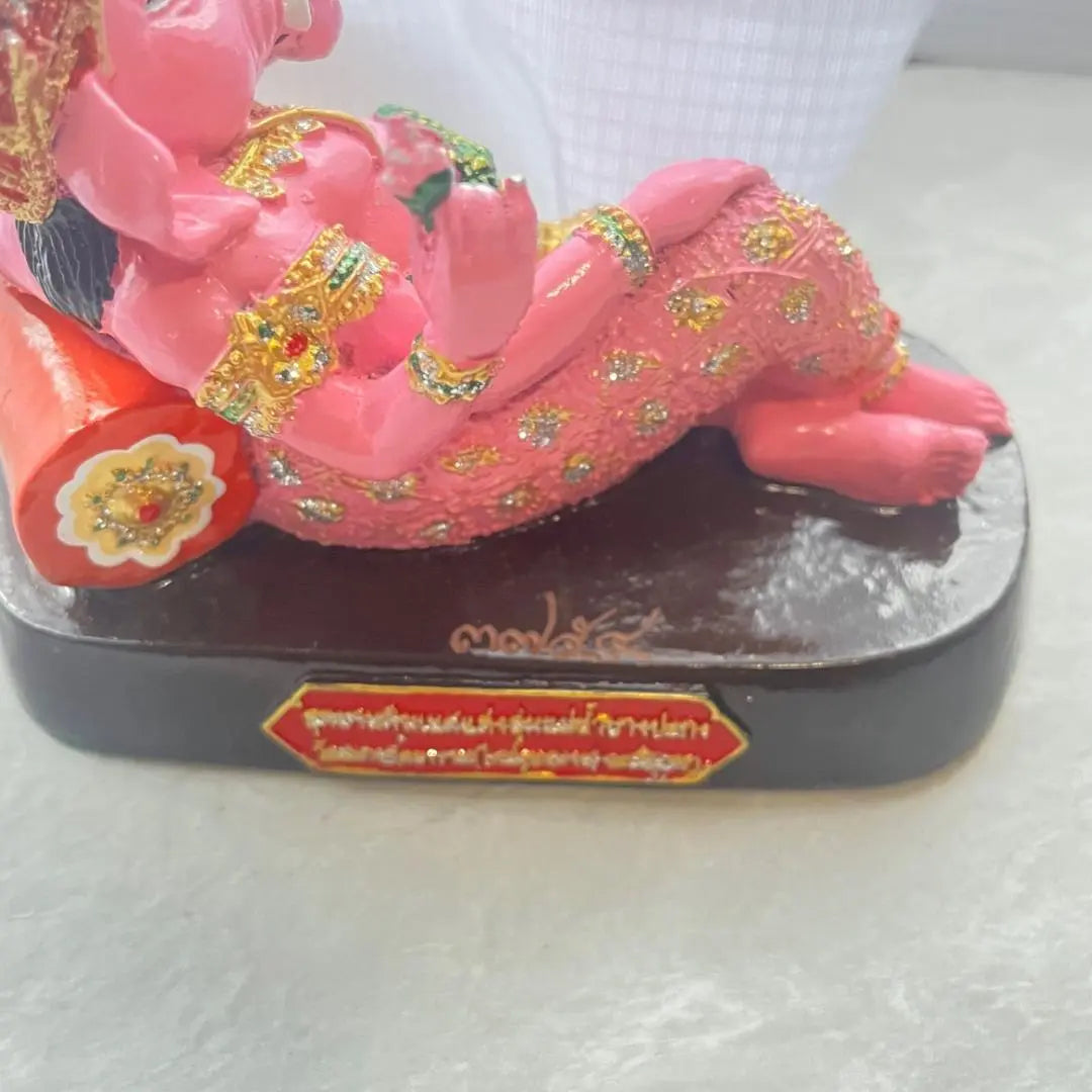 Figura de producto limitado de objeto tailandés Pink Ganesha Pink Gannie Thai | ピンクガネーシャ ピンクガネーシア タイ オブジェ 縁起物 像 限定品 置物