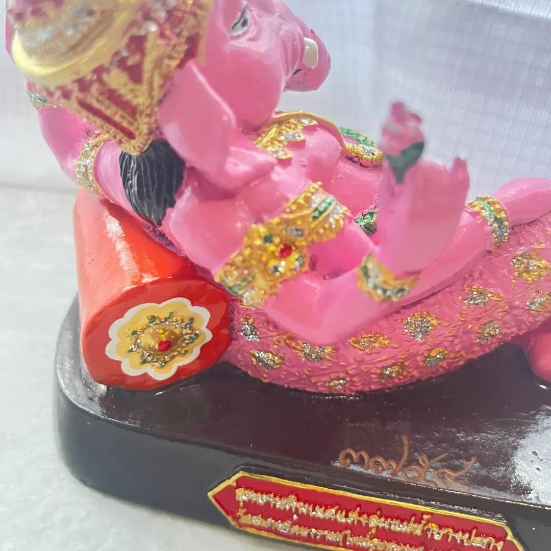 Figura de producto limitado de objeto tailandés Pink Ganesha Pink Gannie Thai | ピンクガネーシャ ピンクガネーシア タイ オブジェ 縁起物 像 限定品 置物