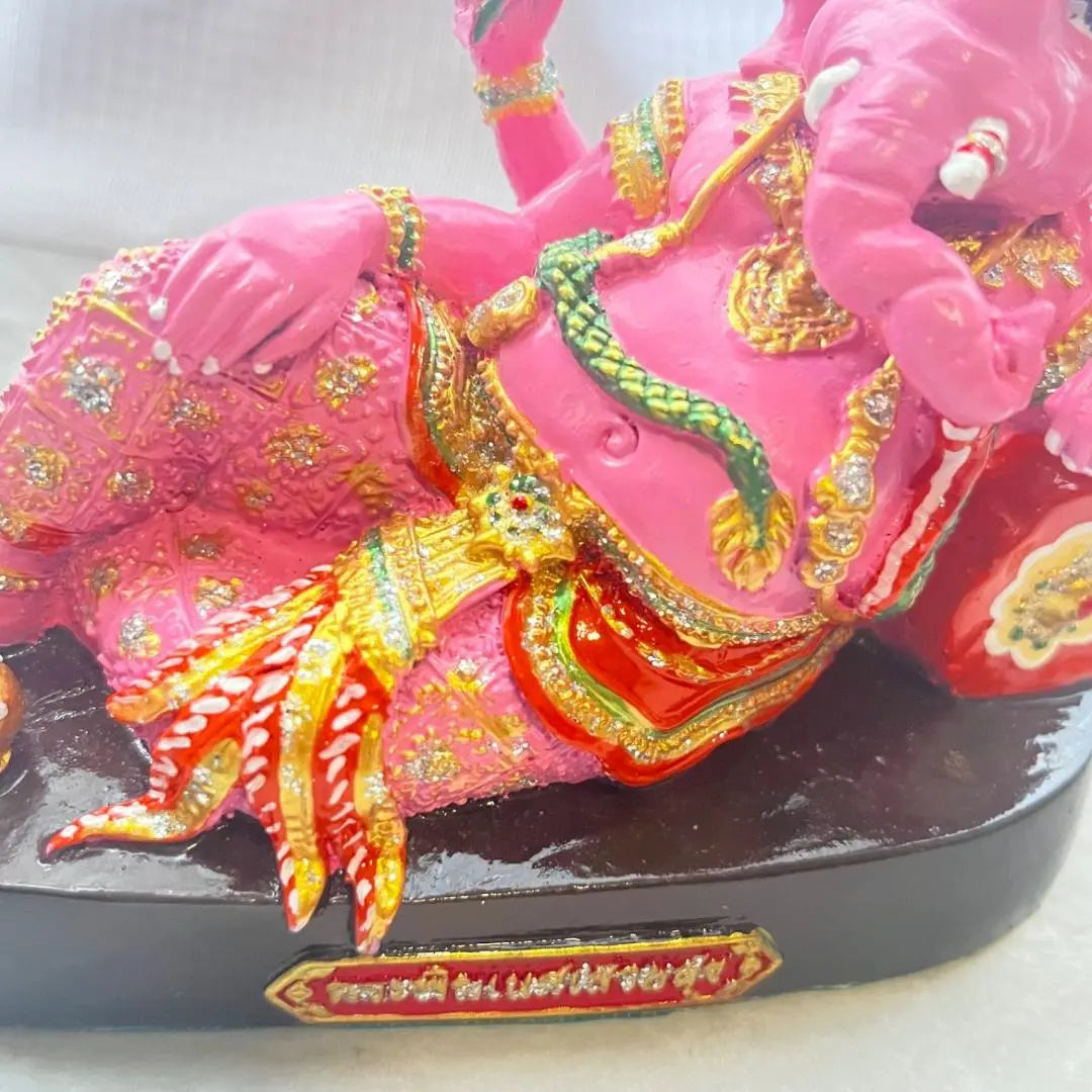 Figura de producto limitado de objeto tailandés Pink Ganesha Pink Gannie Thai | ピンクガネーシャ ピンクガネーシア タイ オブジェ 縁起物 像 限定品 置物