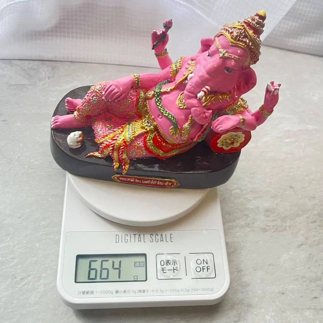 Figura de producto limitado de objeto tailandés Pink Ganesha Pink Gannie Thai | ピンクガネーシャ ピンクガネーシア タイ オブジェ 縁起物 像 限定品 置物