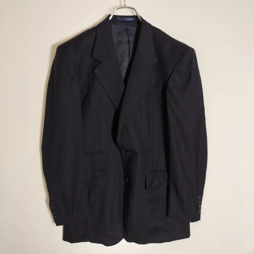 Suit Rolo Piana Merino wool 100% striped custom made charcoal black