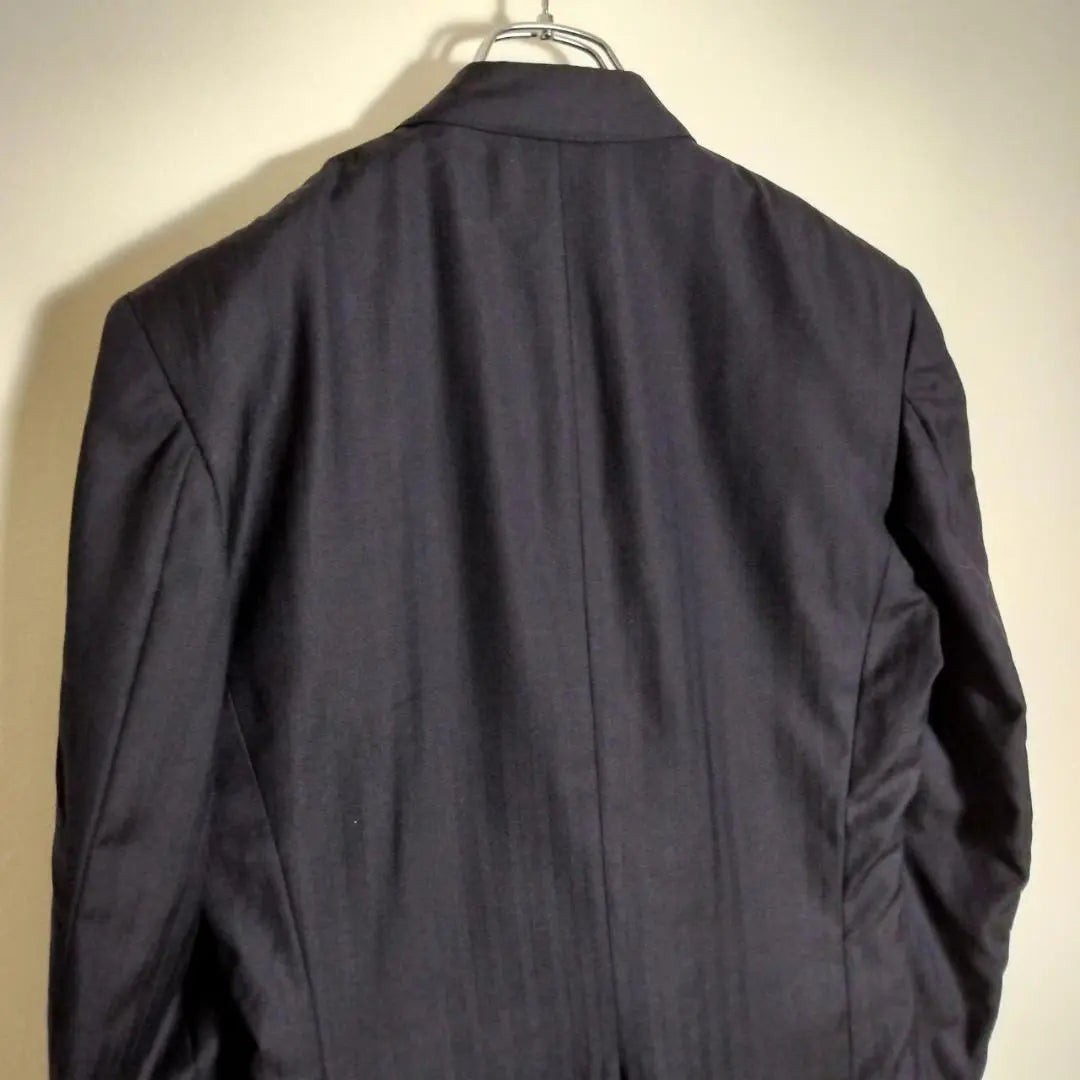 Suit Rolo Piana Merino wool 100% striped custom made charcoal black