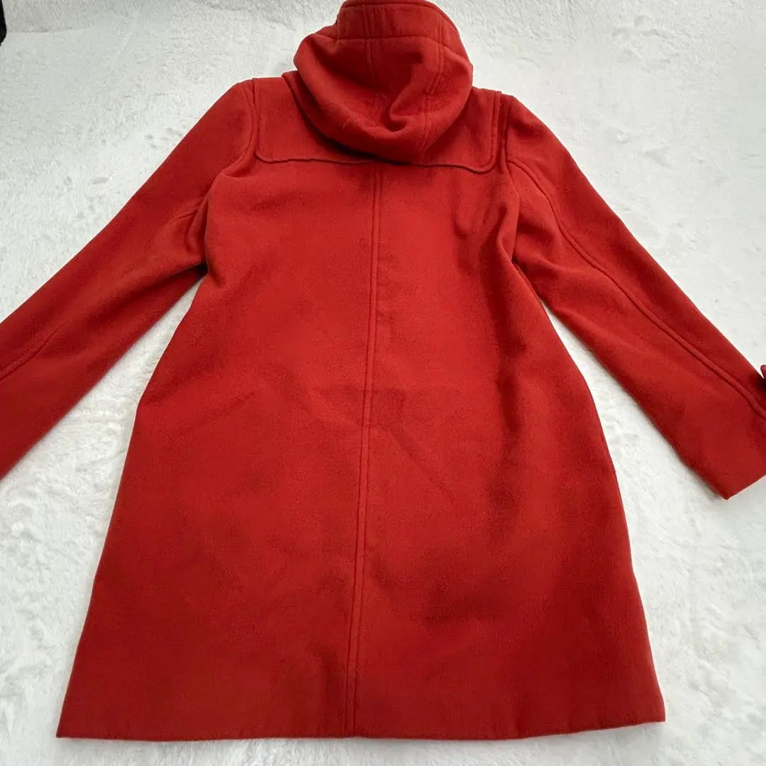 Colza duffel coat check pattern zipper with zipper red length red L