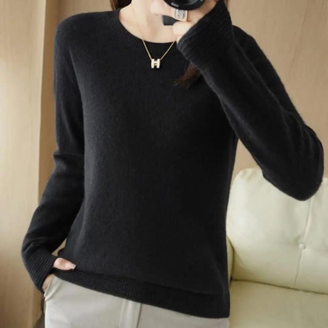 Sweater Women's Round Neck Turtleneck Knit Sweater Stretch