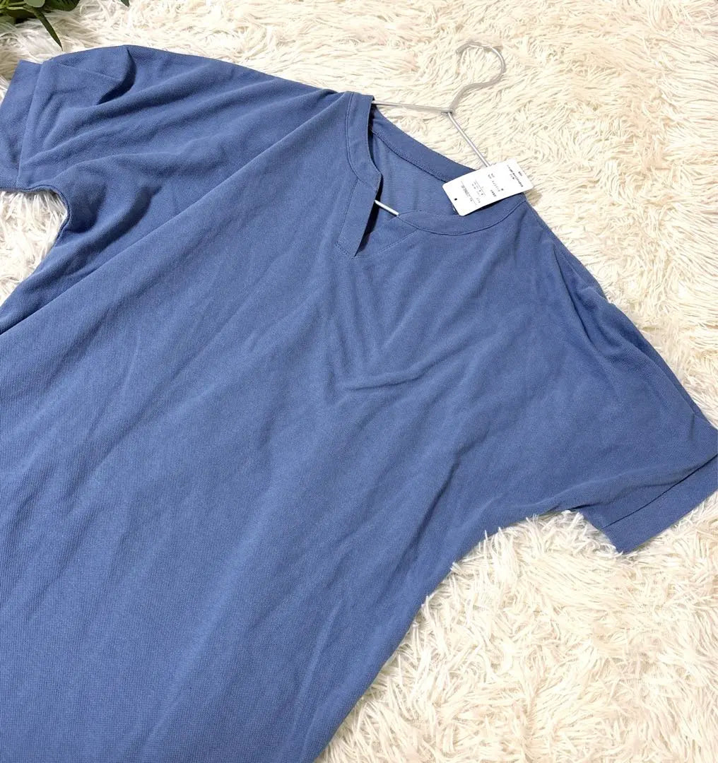 [Tag included] anyevise top cut and sew size L plain blue blue