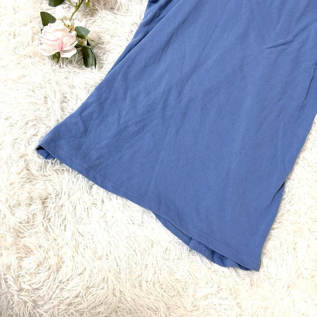 [Tag included] anyevise top cut and sew size L plain blue blue