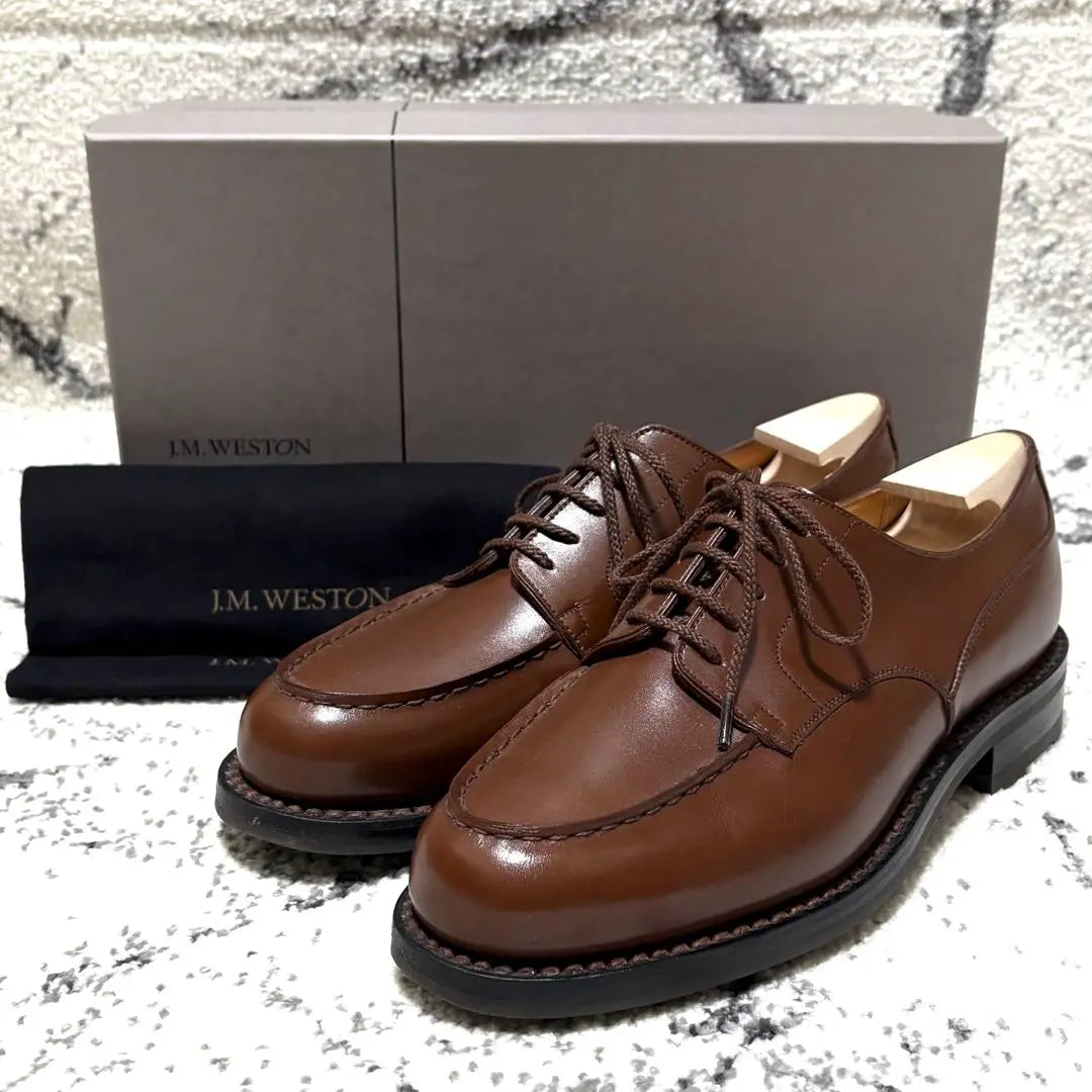 Muy hermoso, con árbol genuino, logotipo antiguo, Weston 641 golf derby tan brown