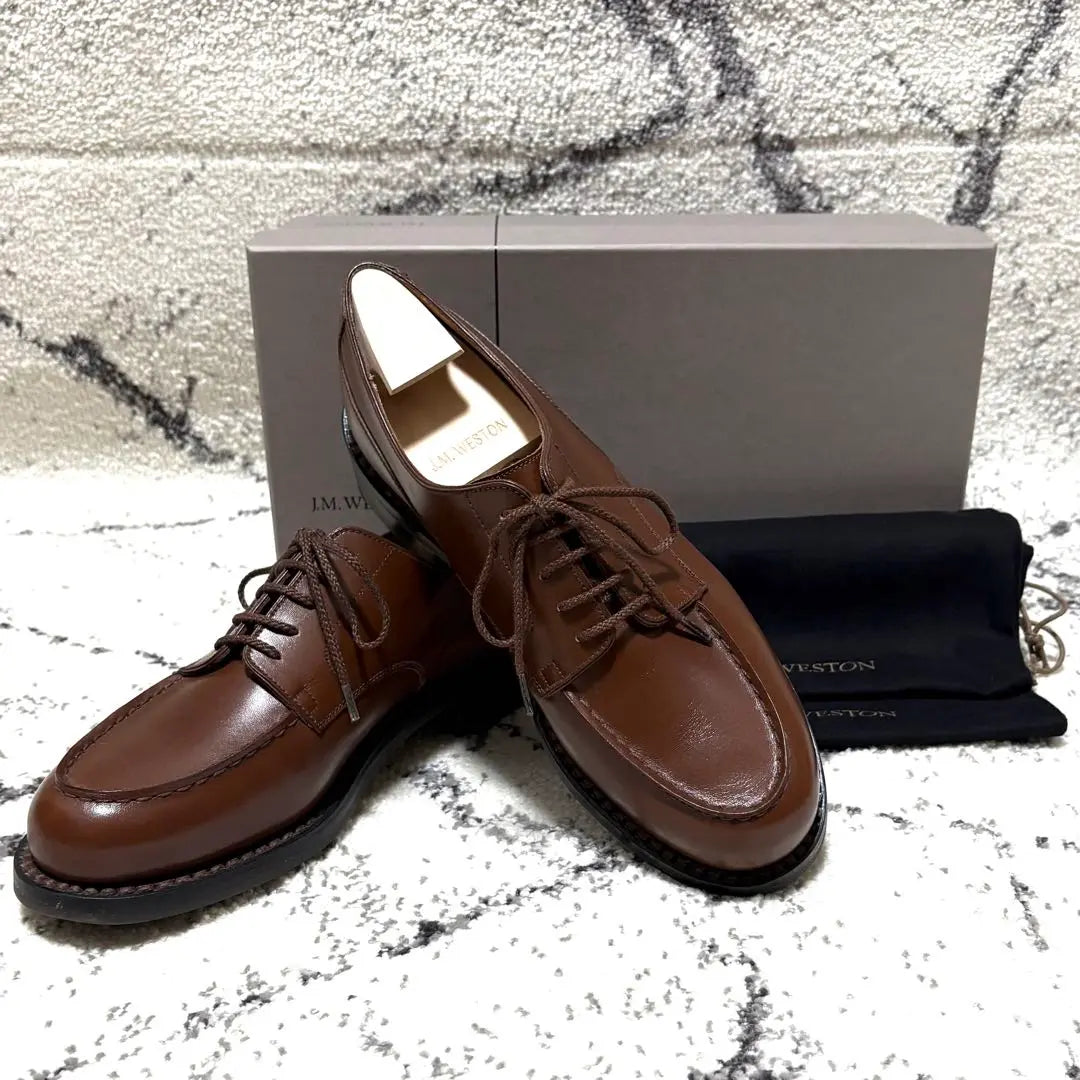 Muy hermoso, con árbol genuino, logotipo antiguo, Weston 641 golf derby tan brown