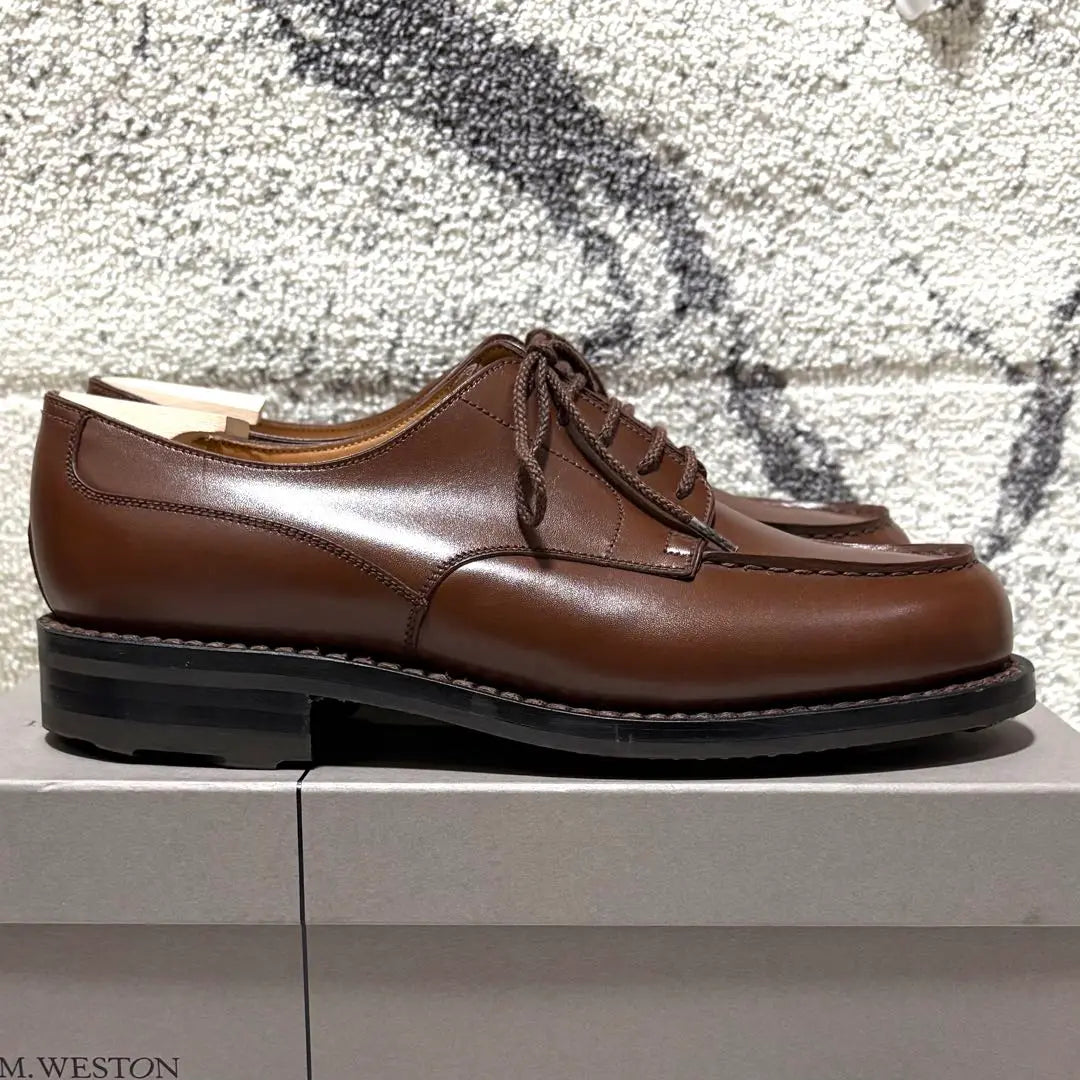 Muy hermoso, con árbol genuino, logotipo antiguo, Weston 641 golf derby tan brown