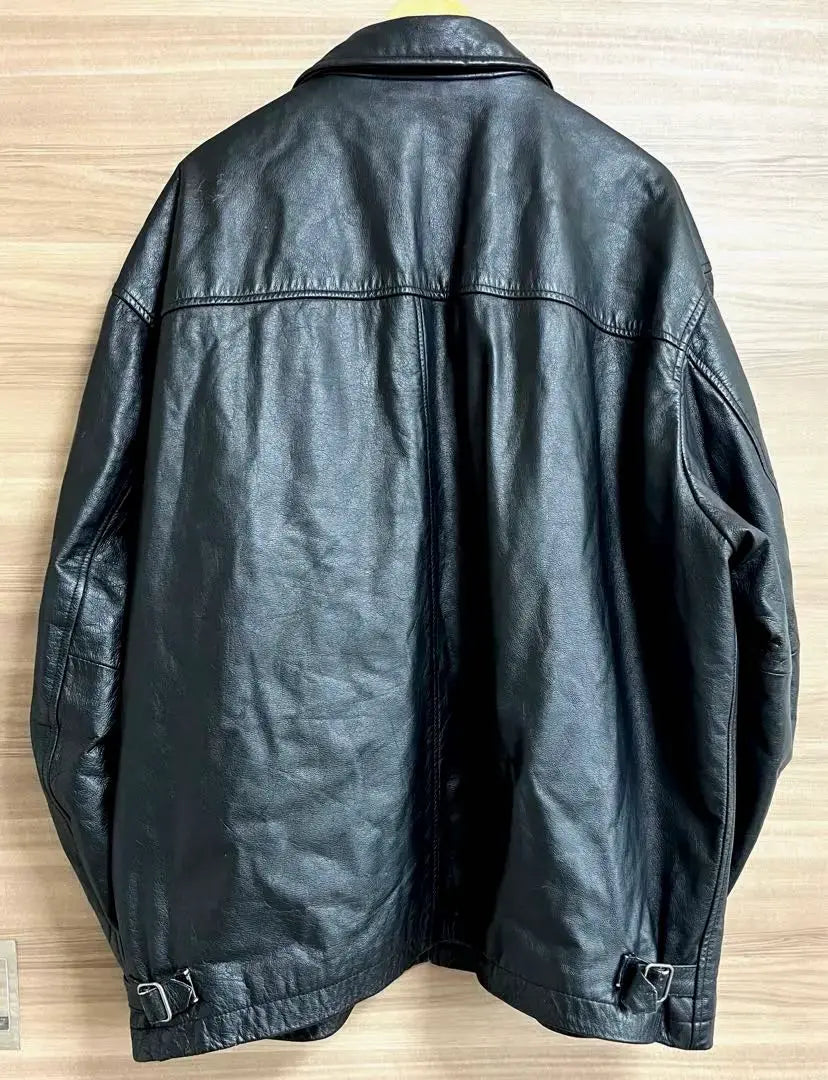 Chaqueta de cuero negra Old Gap Riders de los años 90