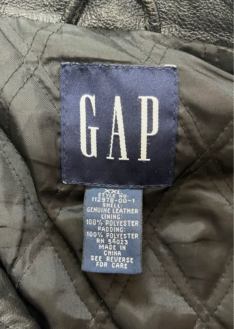 90's OLD GAP Riders Jacket Leather Jacket Black