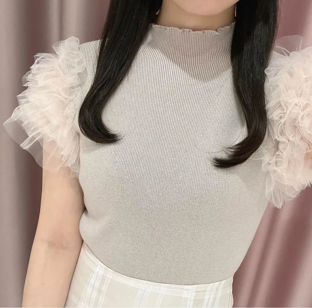 Anmeer Tulle Gathered Knit Saw