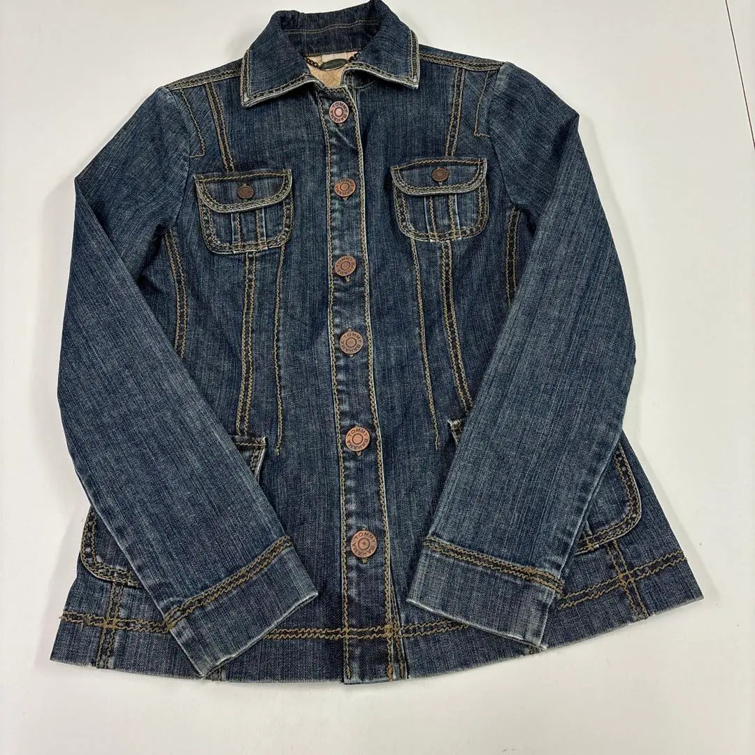 Tommy Bahama Denim Jacket Vintage Girls Big Button XS