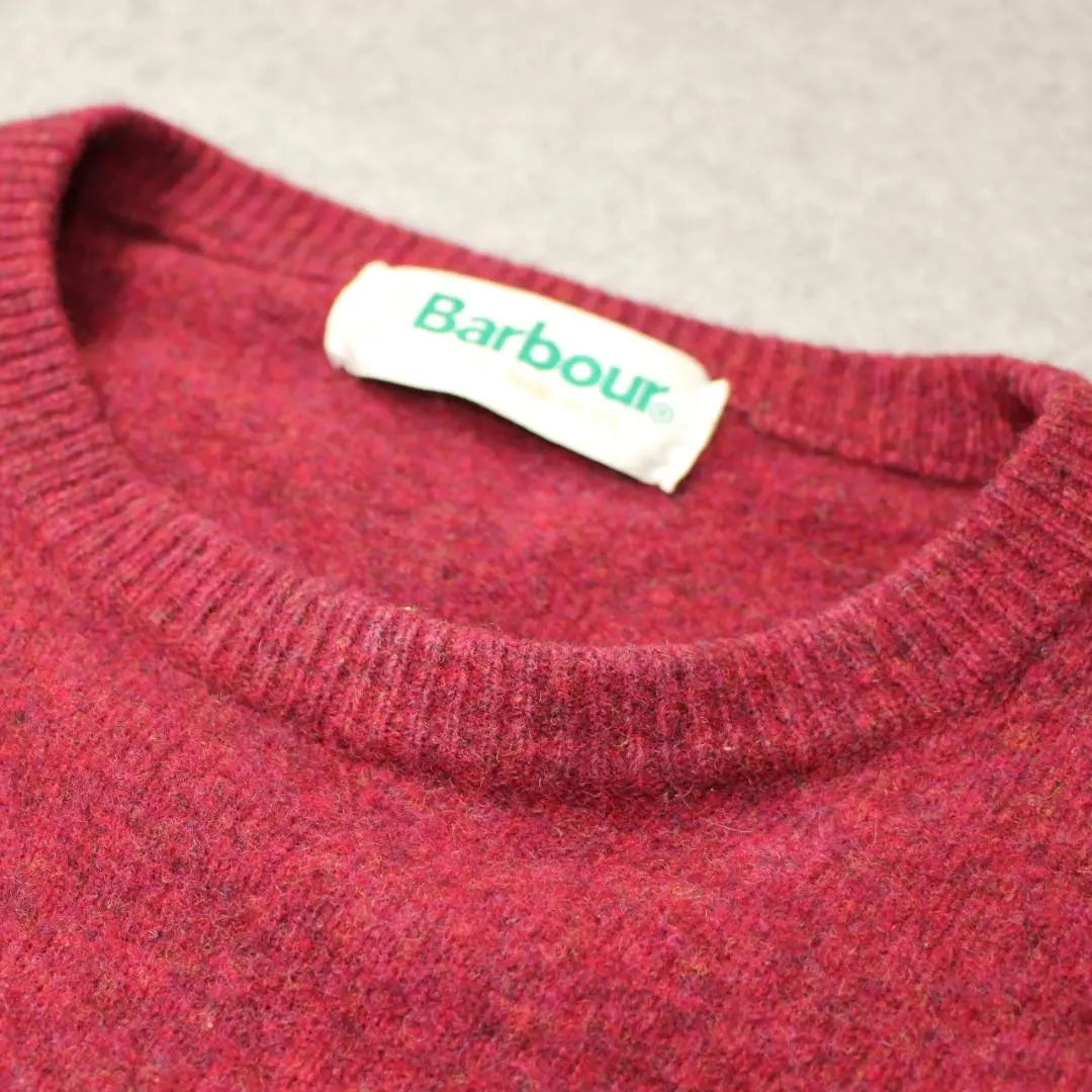 Barbour Lambwool 100% Sweater Crew Neck Red