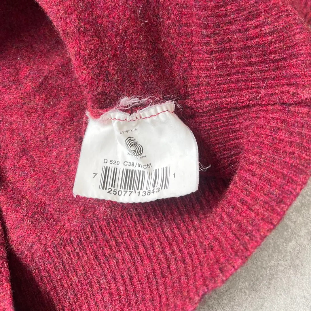 Barbour Lambwool 100% Sweater Crew Neck Red