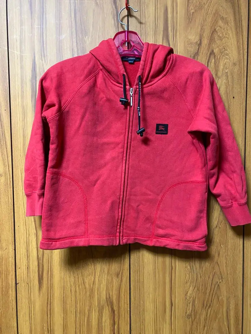 BURBERRY Hooded Hoodie 120A Red