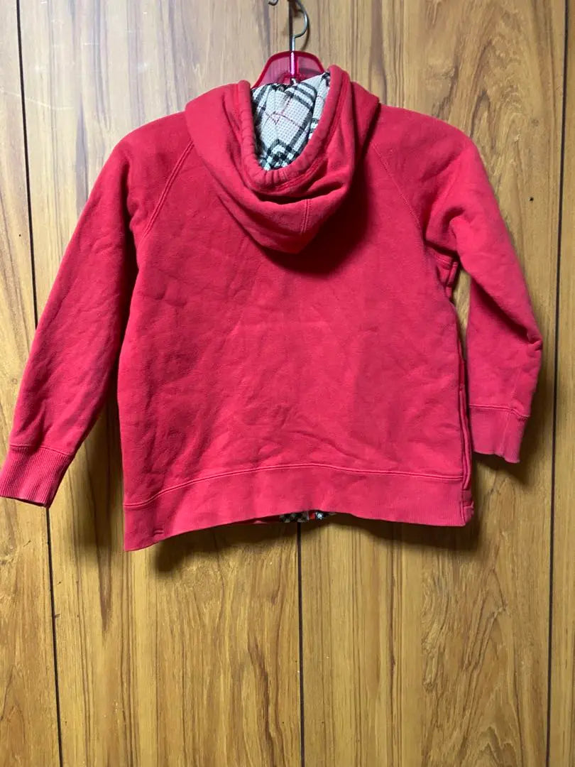 BURBERRY Hooded Hoodie 120A Red