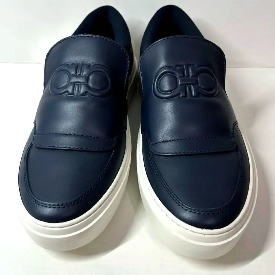 Unused Ferragamo Sneakers Slip-ons Navy Men's 6 1/2