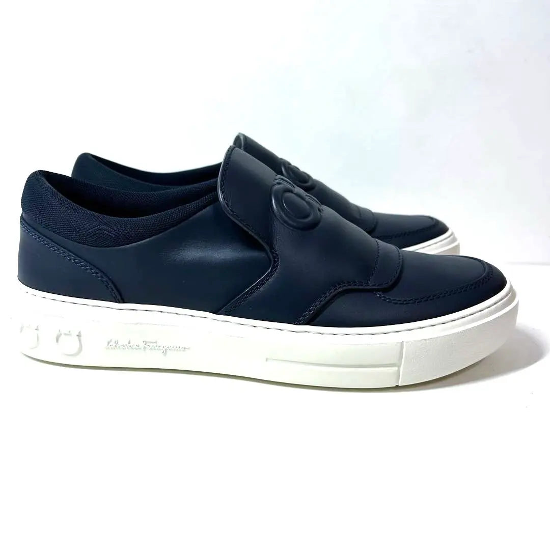 Unused Ferragamo Sneakers Slip-ons Navy Men's 6 1/2