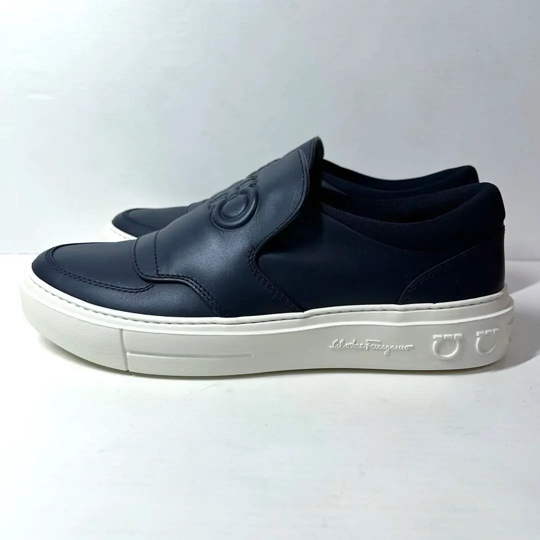 Unused Ferragamo Sneakers Slip-ons Navy Men's 6 1/2