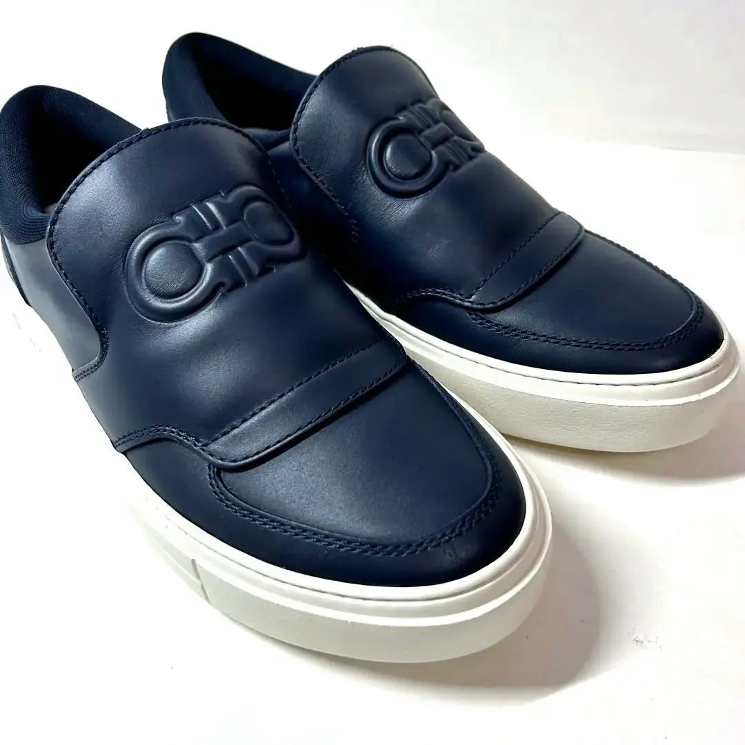 Unused Ferragamo Sneakers Slip-ons Navy Men's 6 1/2