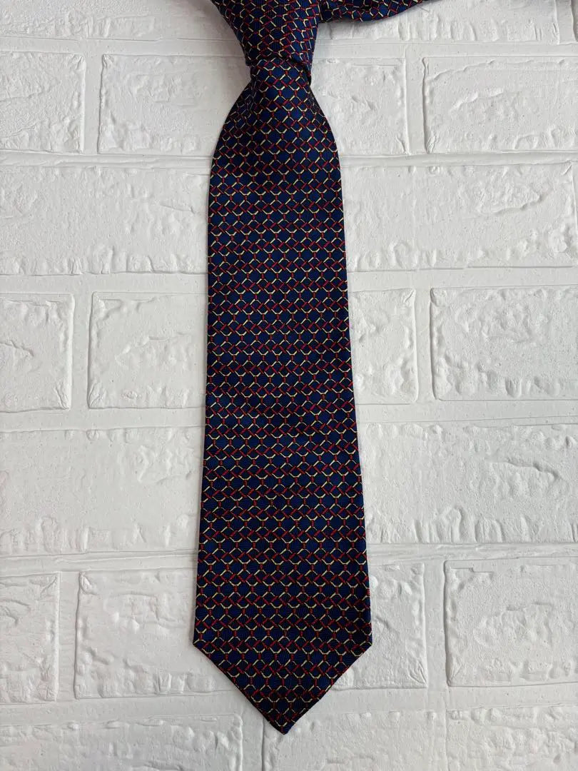 [Good condition] Tie 100% Silk AMBROSE Blue/Red y2k