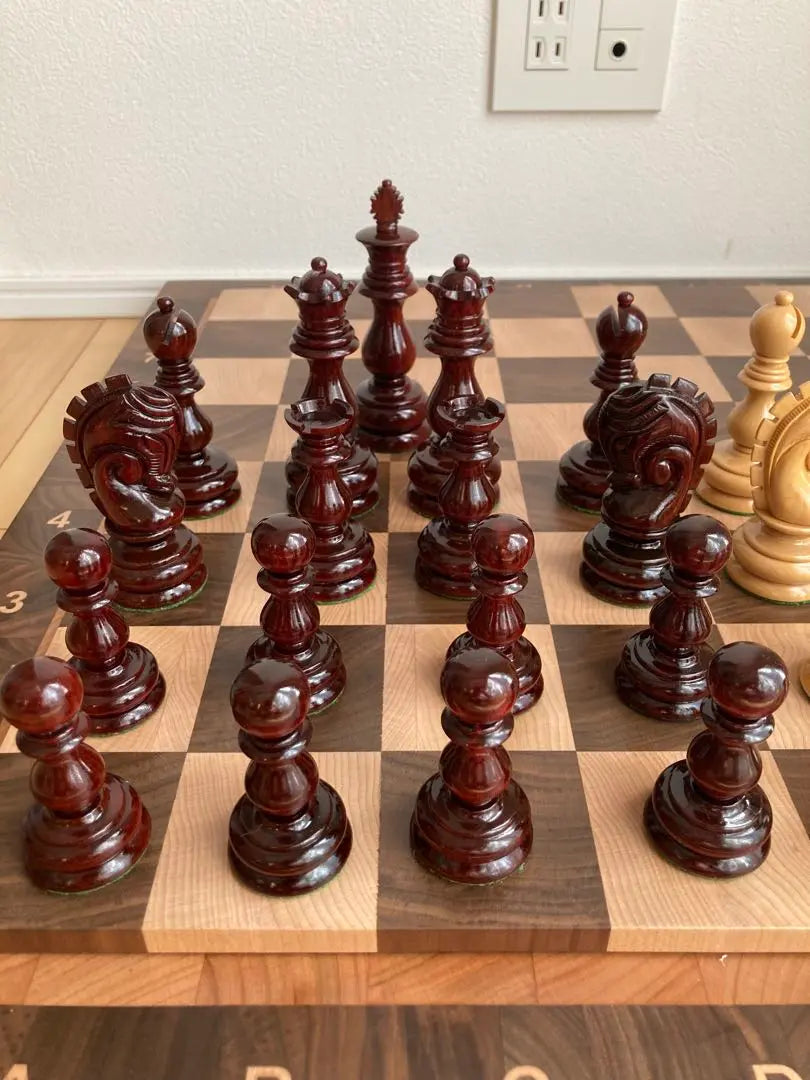 Indian Chessbazaar Pieza de ajedrez de madera hecha a mano | インド製 CHESSBAZAAR 木製 チェス駒 手作り