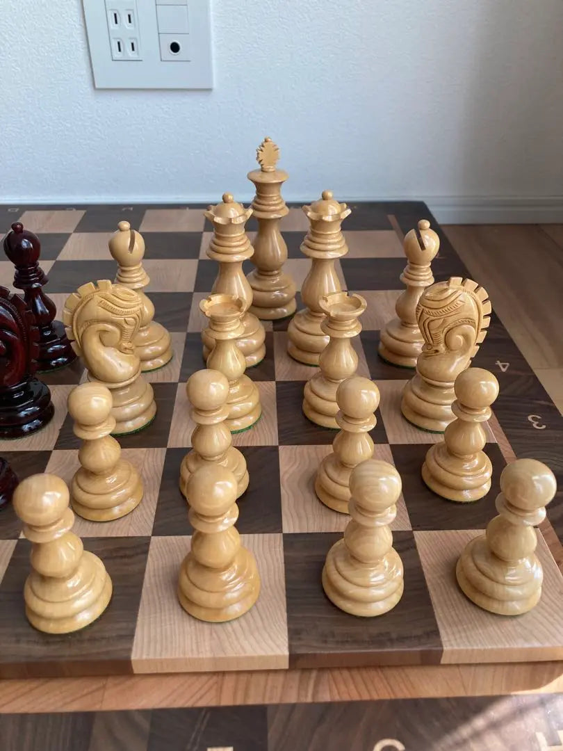 Indian Chessbazaar Pieza de ajedrez de madera hecha a mano | インド製 CHESSBAZAAR 木製 チェス駒 手作り