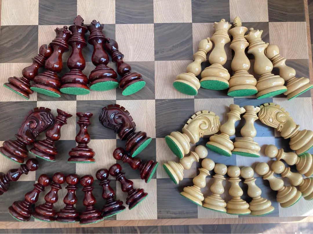 Indian Chessbazaar Pieza de ajedrez de madera hecha a mano | インド製 CHESSBAZAAR 木製 チェス駒 手作り