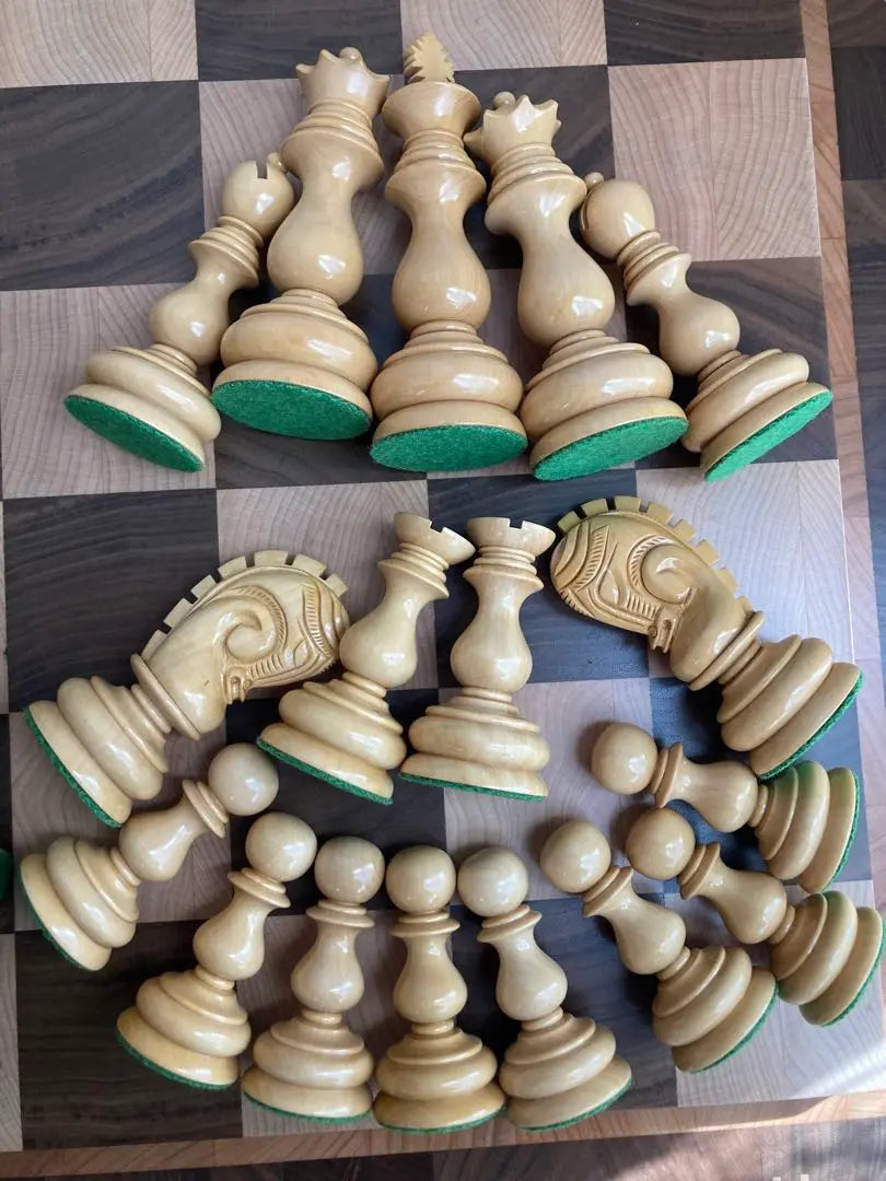 Indian Chessbazaar Pieza de ajedrez de madera hecha a mano | インド製 CHESSBAZAAR 木製 チェス駒 手作り