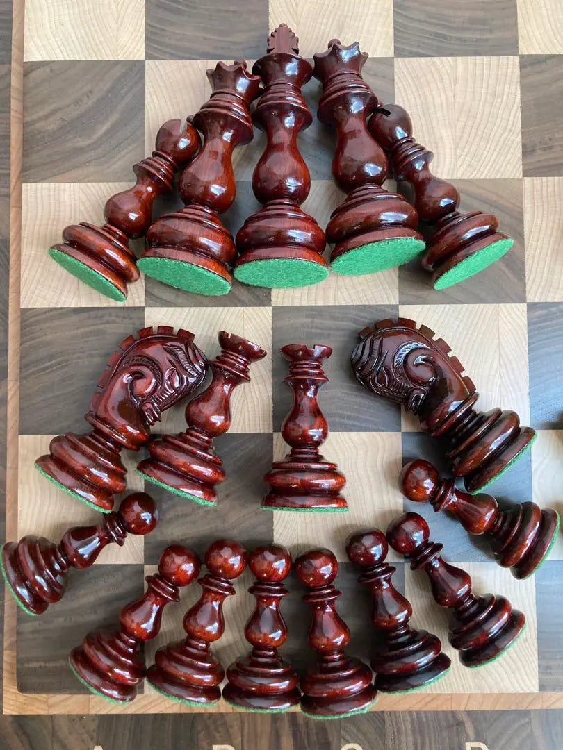 Indian Chessbazaar Pieza de ajedrez de madera hecha a mano | インド製 CHESSBAZAAR 木製 チェス駒 手作り