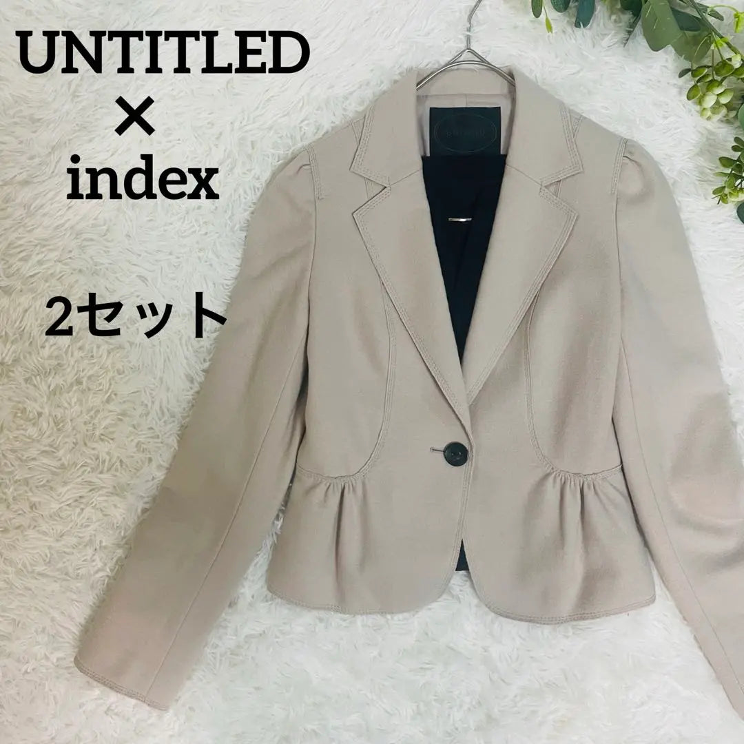 Good condition★ UNTITLED beige jacket index blouse 2 sets