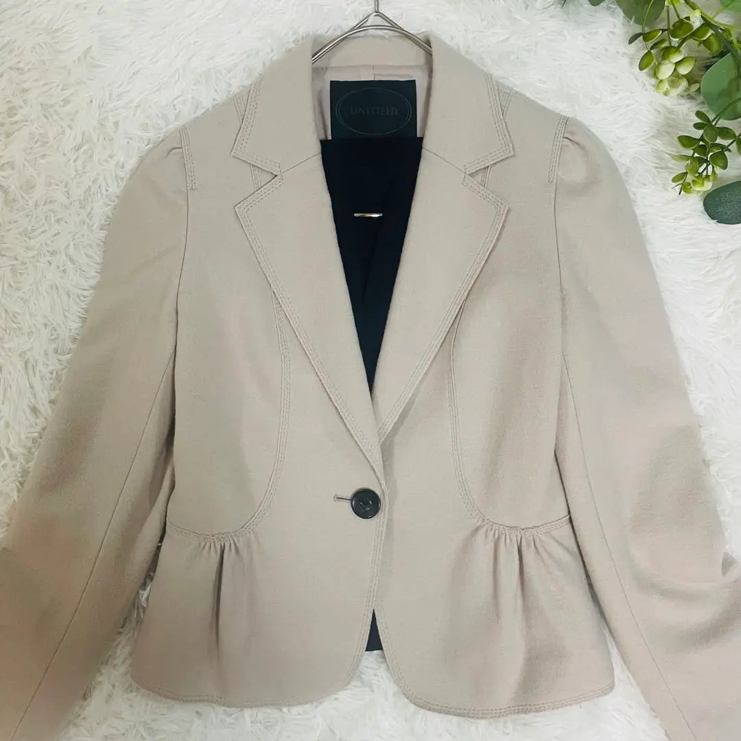 Buen estado ★ SIN TÍTULO chaqueta beige índice blusa 2 juegos