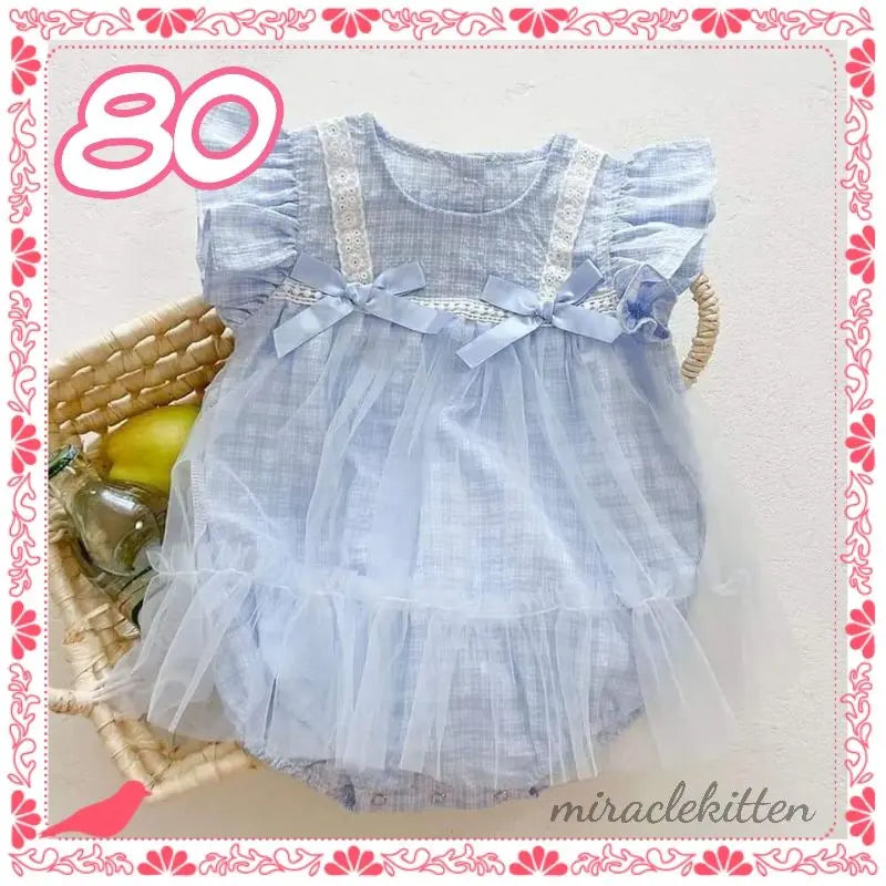 80 Ribbon Tutu Romper Blue Girls Fluffy Tulle Fabric 2