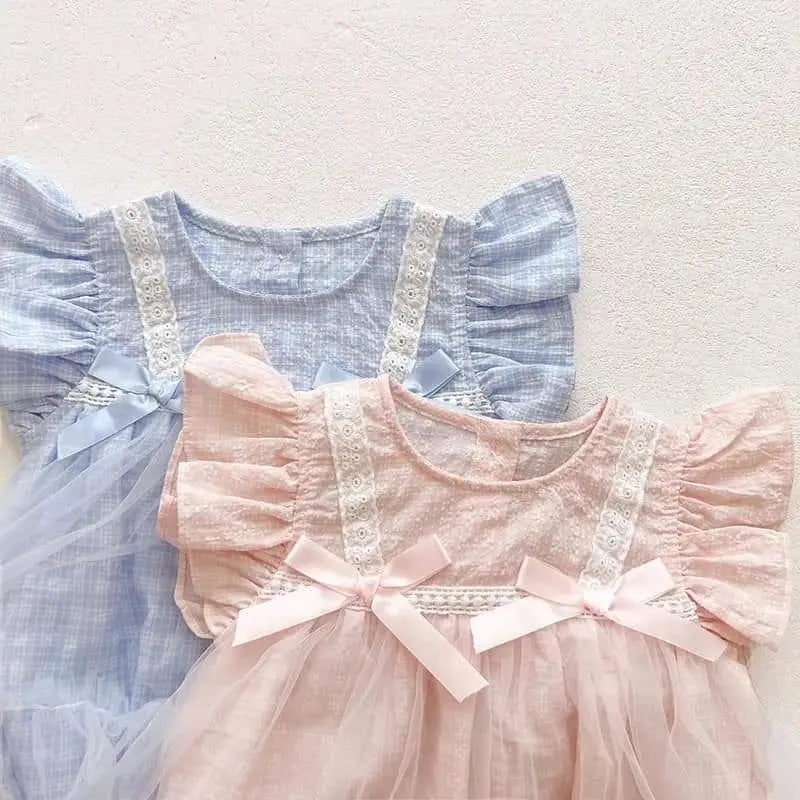 80 Ribbon Tutu Romper Blue Girls Fluffy Tulle Fabric 2