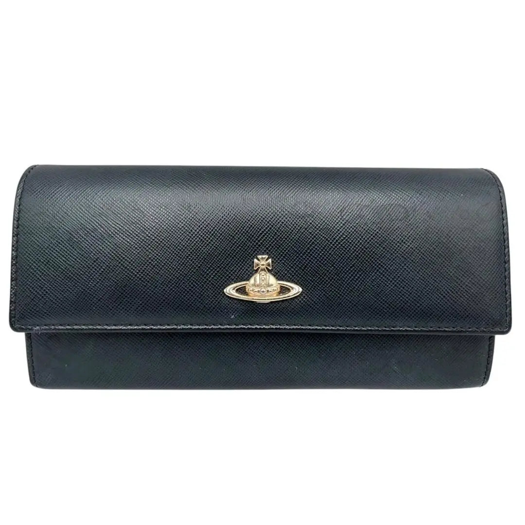 [Good condition] Vivienne Westwood long wallet, black, logo, coin purse