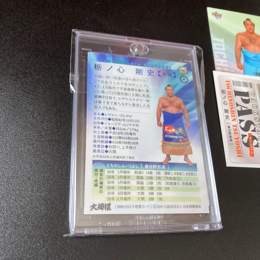 Tochinoshin Sumo, tarjeta manuscrita y firmada, bono incluido