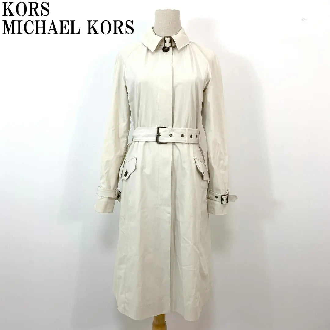 LA5302 Michael Kors Belt Long Trench Coat Beige 4