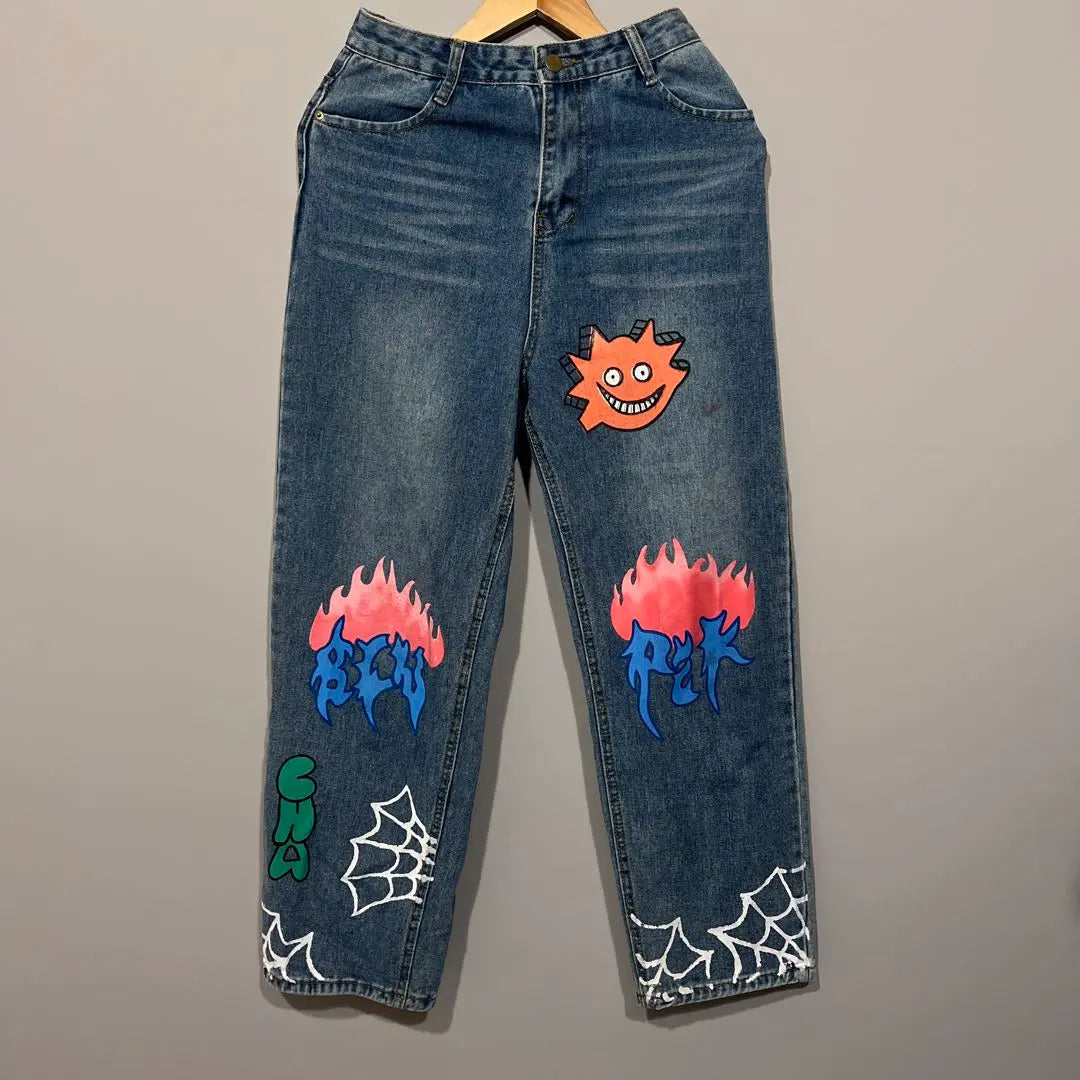 Unique design denim pants design pants Amemura beautiful item one-of-a-kind