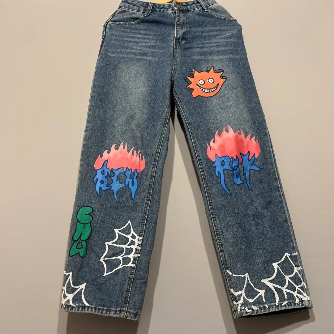 Unique design denim pants design pants Amemura beautiful item one-of-a-kind