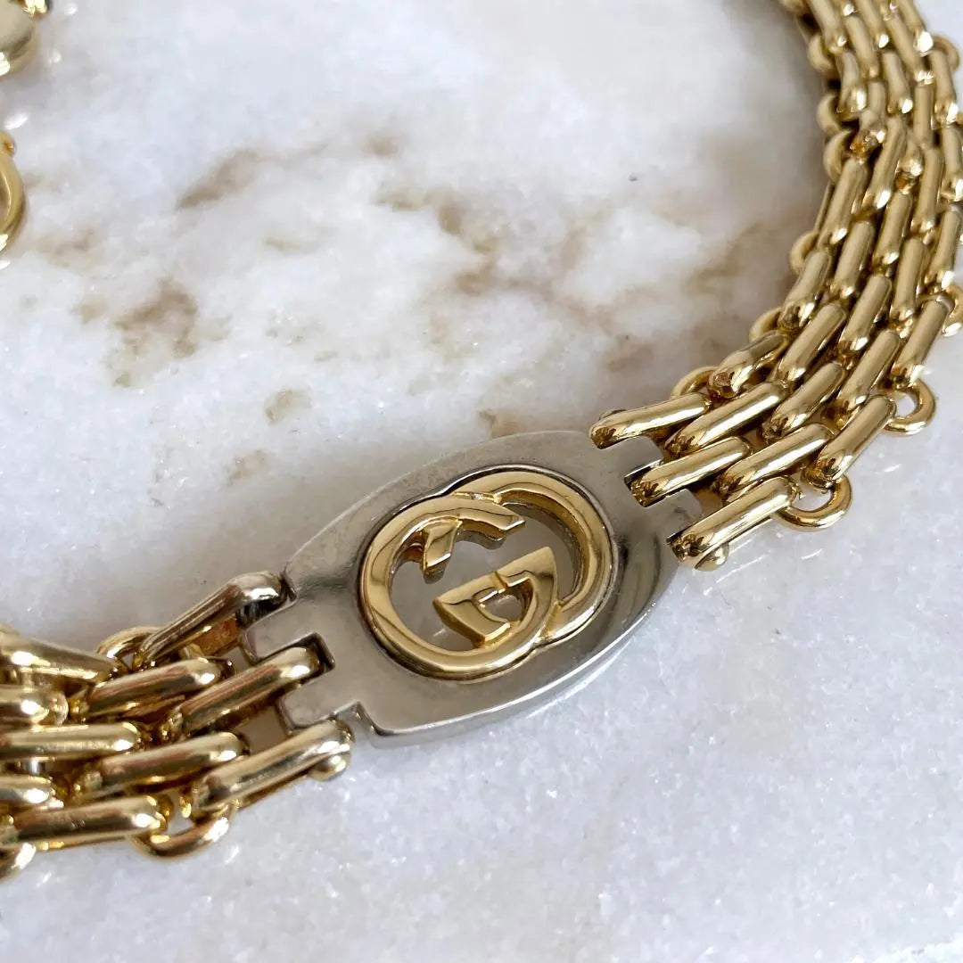 Artículo raro ☆ Cinturón de cadena entrelazada GUCCI GG dorado