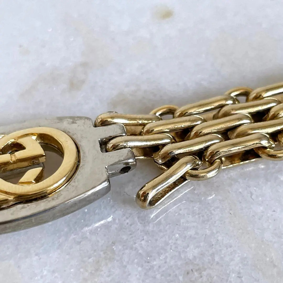 Rare item☆GUCCI GG Interlocking Chain Belt Gold